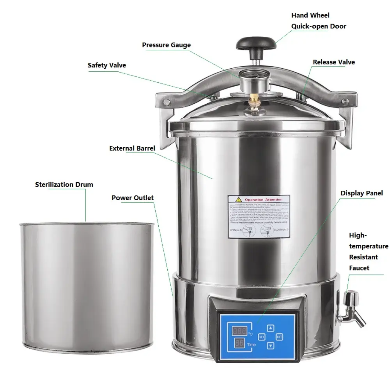 24L Portable Autoclave with Di - Medical Lab Equipment recensione e prezzo