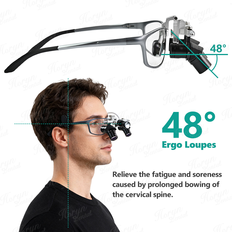 Dental 48 ° Ergo Loupes 4X 5X  - Medical Lab Equipment recensione e prezzo