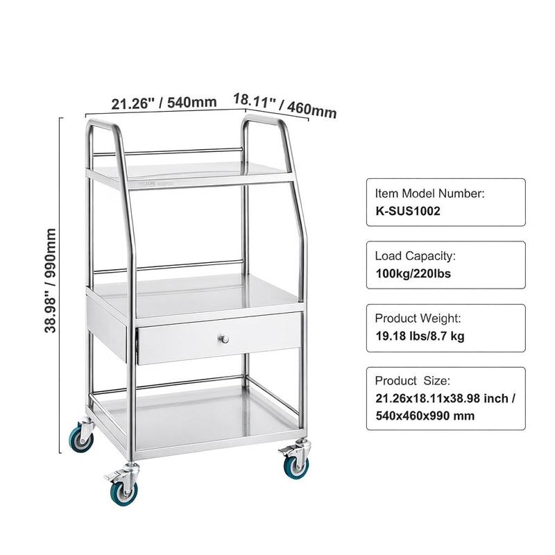 Medical Trolley 23.6x15.7x33.4 - Medical Lab Equipment recensione e prezzo